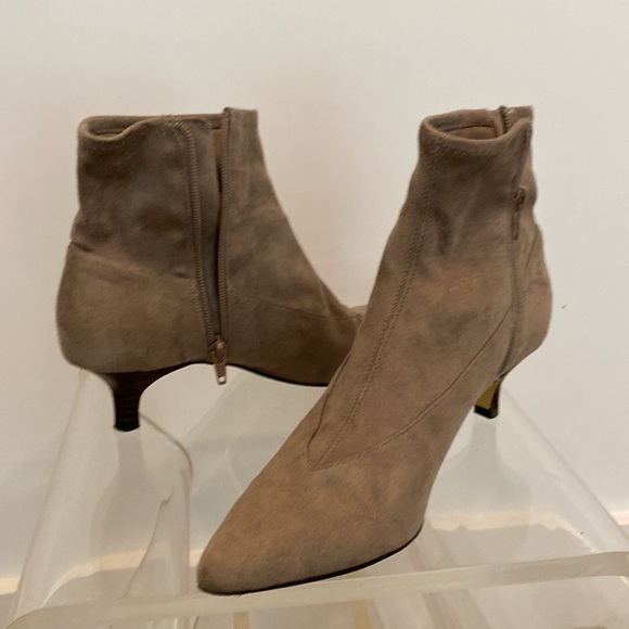 Bella-Vita Italian Suede Nude Booties - Picture 2 of 5